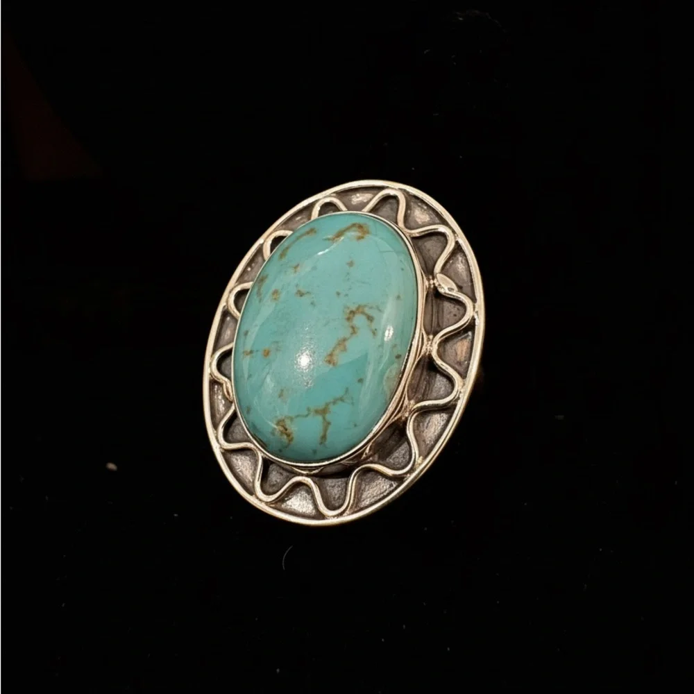 Turquoise Silver‎ Statement Ring